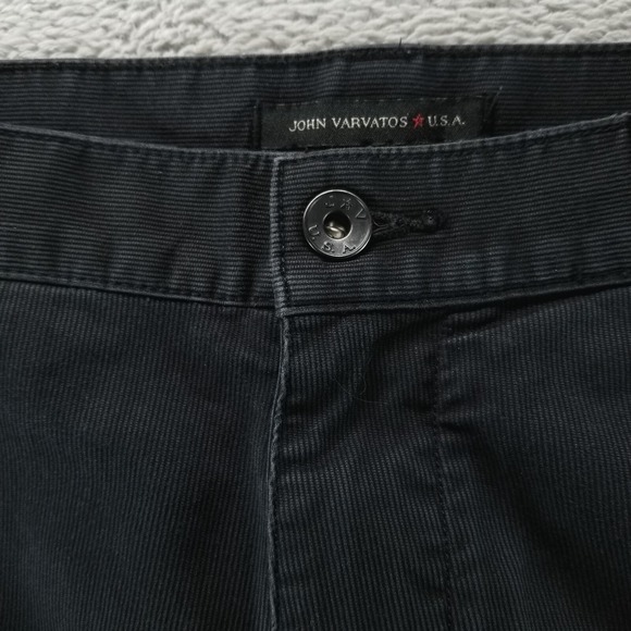 John Varvatos Pants Mens 32 Black Slim Straight Corduroy Stretch Denim - Picture 3 of 10